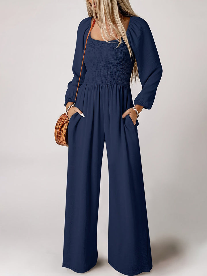 Avery | Shirred Square Neck Jumpsuit