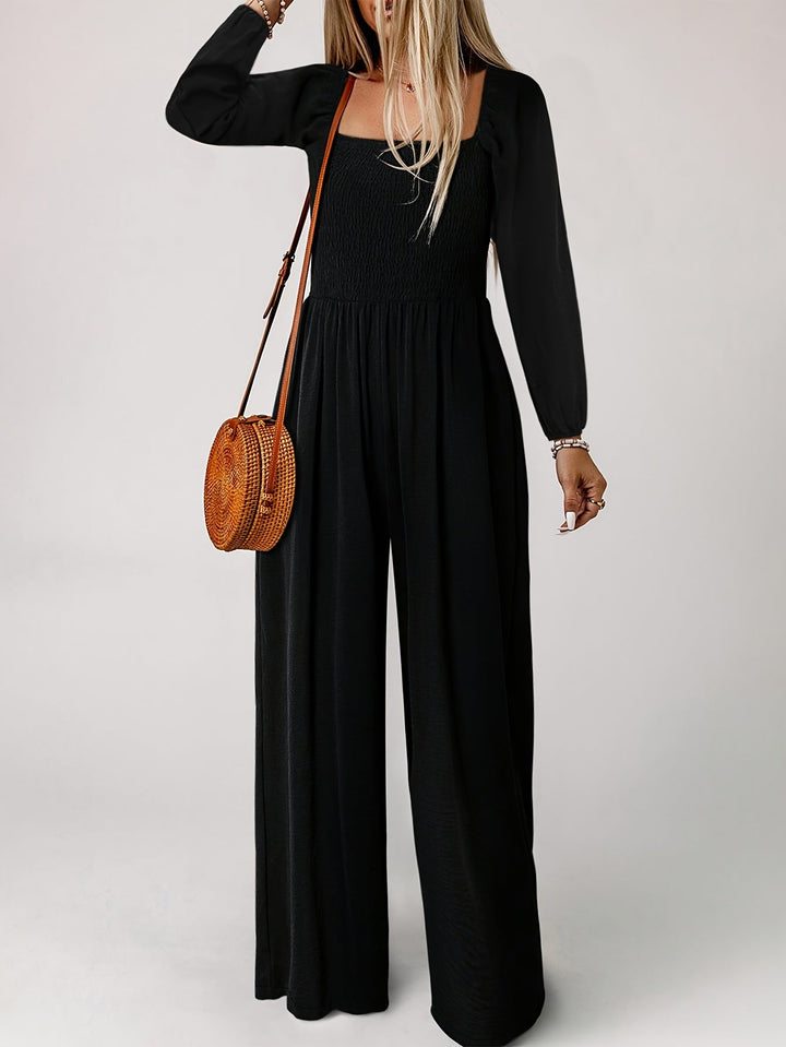 Avery | Shirred Square Neck Jumpsuit