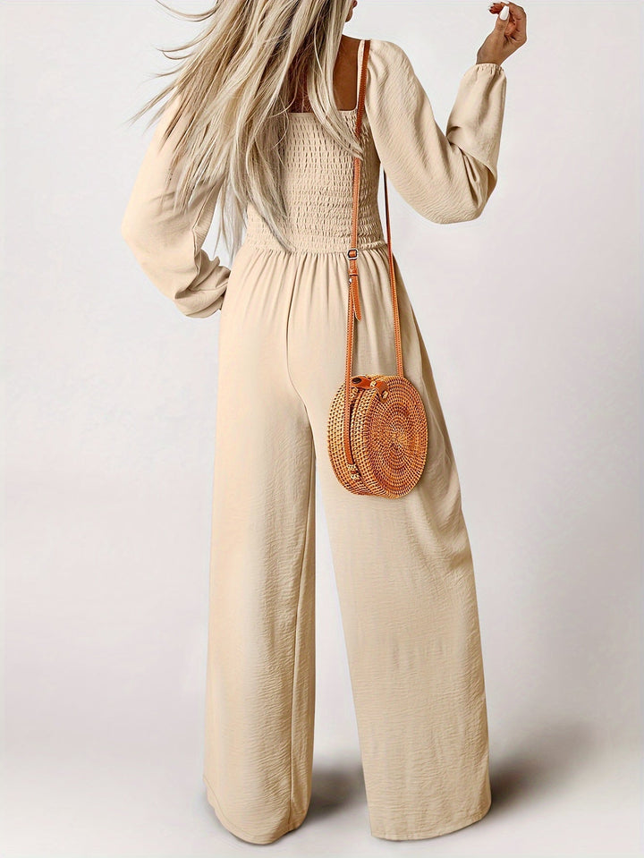Avery | Shirred Square Neck Jumpsuit