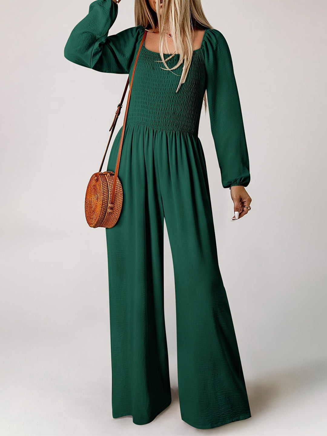 Avery | Shirred Square Neck Jumpsuit