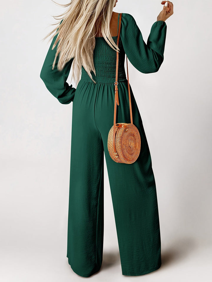 Avery | Shirred Square Neck Jumpsuit