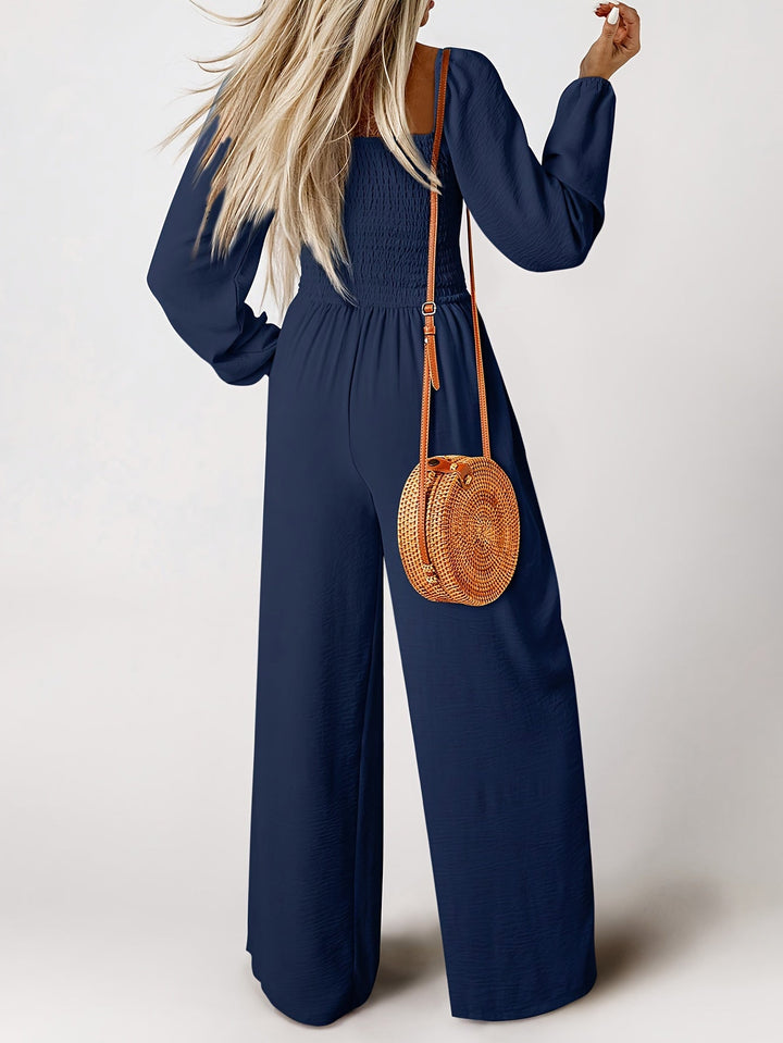 Avery | Shirred Square Neck Jumpsuit